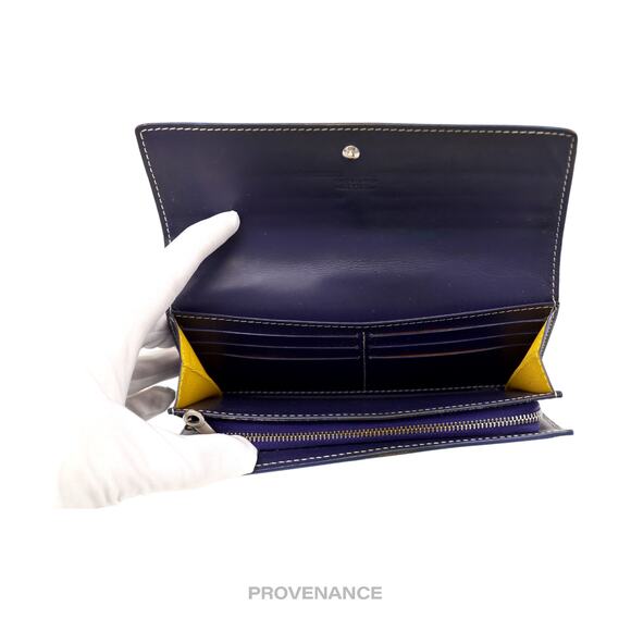 🔴 Goyard Varenne Long Wallet - Navy Blue Goyardine - Picture 10 of 10